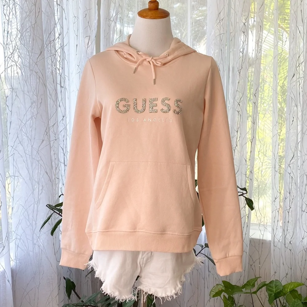 Guess - Pink Logo Hoodie - Picture 1 of 6